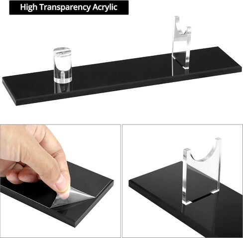 مجموعة حامل عرض السكاكين الأكريليك QWORK - قطعتين حامل سكاكين فردي أنيق لعرض السكاكين والسيوف والميداليات، in Kuwait