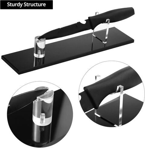 مجموعة حامل عرض السكاكين الأكريليك QWORK - قطعتين حامل سكاكين فردي أنيق لعرض السكاكين والسيوف والميداليات، in Kuwait