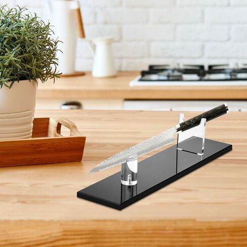 مجموعة حامل عرض السكاكين الأكريليك QWORK - قطعتين حامل سكاكين فردي أنيق لعرض السكاكين والسيوف والميداليات، in Kuwait