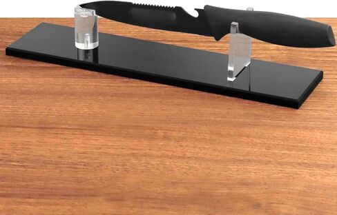 مجموعة حامل عرض السكاكين الأكريليك QWORK - قطعتين حامل سكاكين فردي أنيق لعرض السكاكين والسيوف والميداليات، in Kuwait