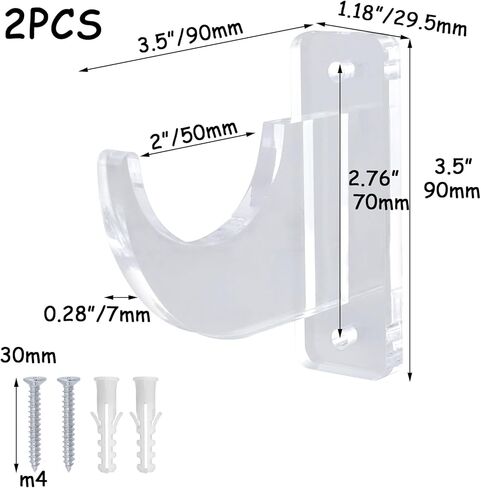 HEVSTIL 2PCS Light Saber Wall Mount – Heavy Duty Acrylic Display Rack – Holds 30 lbs – Vertical Sword Holder for Light sabers, Swords, Axes – Easy Install – for Home, Office, Store, Bar in Saudi Arabia