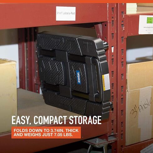 Ironton Foldable Hand Truck, 500 lb Heavy Duty Dolly with 6 Wheels, Compact 3.74" Fold, Adjustable Handle & Base, 17" x 12.6" Non-Slip Platform, Includes 2 Elastic Ropes. in Kuwait