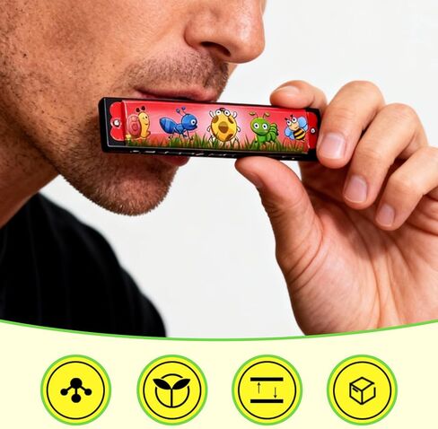 3 قطع هارمونيكا كرتونية للبالغين، أدوات موسيقية لطيفة Kazoo Pack رفيق للجيتار والكمان والبيانو ولوحة المفاتيح القيثارة لحفلة عيد الميلاد المفضلة in Saudi Arabia