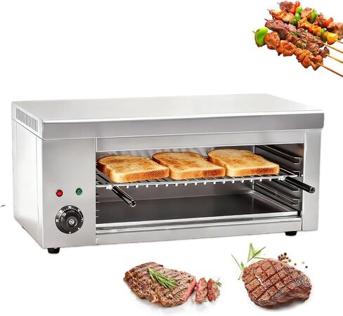 2000w Cheese Melter Electric Salamander Broiler 50-300°C Salamander Grill Stainless Steel Broiler Burner BBQ Grill Grilling Machine Countertop Wall-Mounted for Restaurant Kitchen Hotel in Saudi Arabia