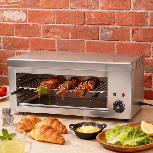 Versatile Salamander Broiler Oven - 2000w Stainless Steel Electric Grill, Steak Searing Machine & Cheese Melter, Wall-Mount/Tabletop, 50-300°C For Restaurants, Food Trucks, Home Kitchen in Saudi Arabia