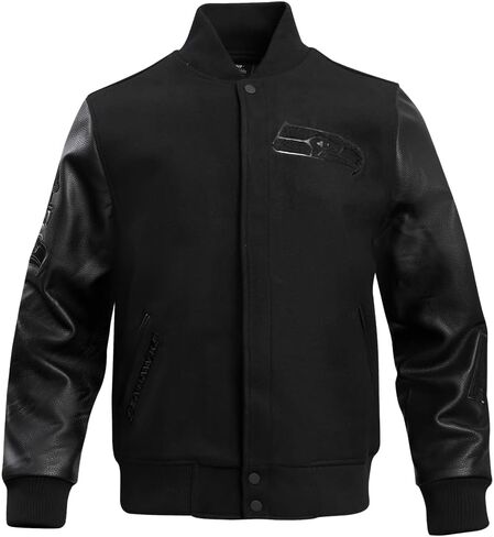 Pro Standard Mens NFL Classic Triple Black Varsity Jacket in Saudi Arabia