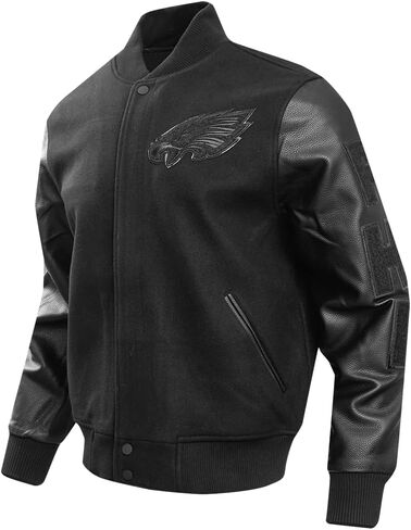 Pro Standard Mens NFL Classic Triple Black Varsity Jacket in Saudi Arabia