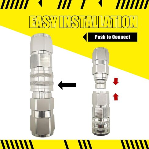 Flat Face High Flow Hydraulic Quick Connect Coupler Set for Skid Steer,3/4" SAE,5/8" Body,Heavy-Duty Carbon Steel Coupling Thread with Dust Cap in Saudi Arabia
