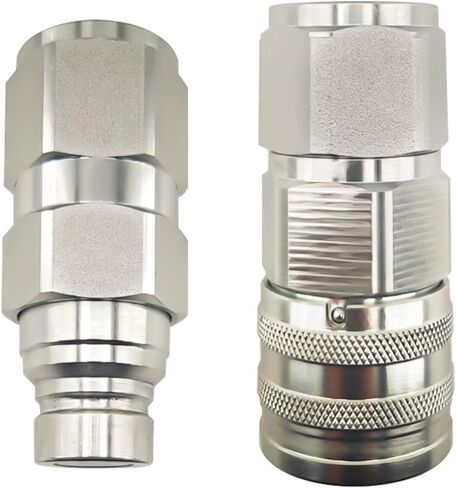 Flat Face High Flow Hydraulic Quick Connect Coupler Set for Skid Steer,3/4" SAE,5/8" Body,Heavy-Duty Carbon Steel Coupling Thread with Dust Cap in Saudi Arabia