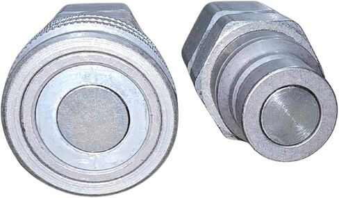 Parker FEM-502-12FO + FEM-501-12FO Flat-Face Hydraulic Quick-Disconnect Set, Compatible with Bobcat – ISO 16028 Non-Spill Couplers, Steel 3/4-Body Pair (Female + Male) in Saudi Arabia