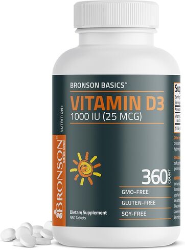 Bronson Vitamin D3 1000 IU (25mcg) Low Dose Vitamin D, 360 Tablets in Saudi Arabia
