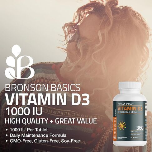 Bronson Vitamin D3 1000 IU (25mcg) Low Dose Vitamin D, 360 Tablets in Saudi Arabia