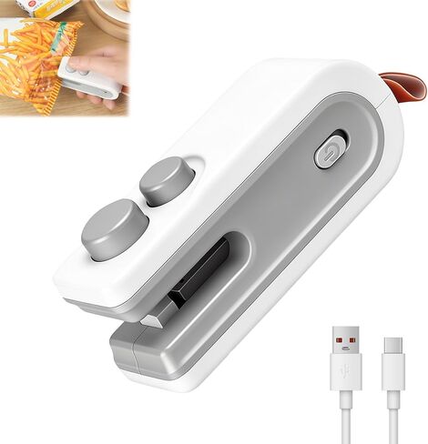 3-in-1 Mini Bag Sealer with Cutter and Magnet,Rechargeable Handheld Bag Sealer,Portable Heat Sealer for Heavy-Duty Plastic Snack & Chip Bags, Food Saver, Kitchen Storage in Saudi Arabia