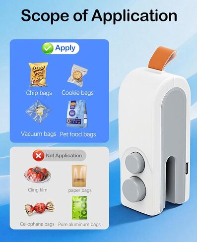 3-in-1 Mini Bag Sealer with Cutter and Magnet,Rechargeable Handheld Bag Sealer,Portable Heat Sealer for Heavy-Duty Plastic Snack & Chip Bags, Food Saver, Kitchen Storage in Kuwait