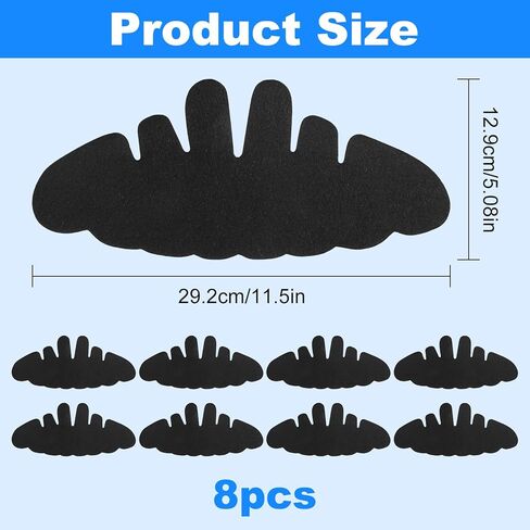 8PCS Baseball Caps Inserts - Flexible Hat Sweat Liner - Washable & Reusable Felt Hat Liners -Sweat Protection Hat Shaper Insert Stiffener - Supports Brim & Crown Black in Saudi Arabia