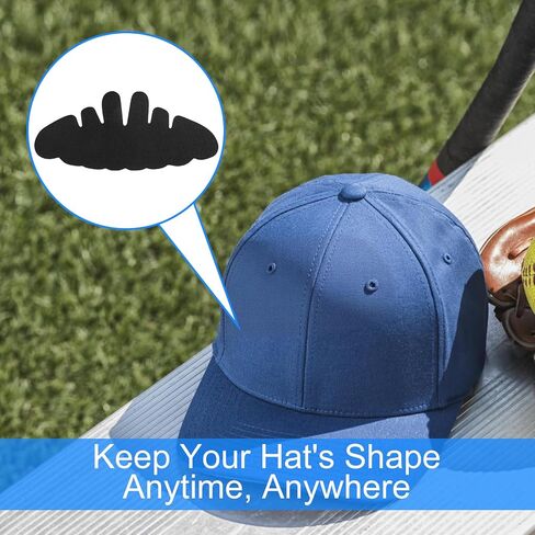 8PCS Baseball Caps Inserts - Flexible Hat Sweat Liner - Washable & Reusable Felt Hat Liners -Sweat Protection Hat Shaper Insert Stiffener - Supports Brim & Crown Black in Saudi Arabia