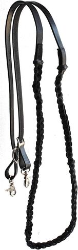 CHALLENGER Horse Western Braided Black Leather Knotted Grip Reins 805LR03BK in Saudi Arabia