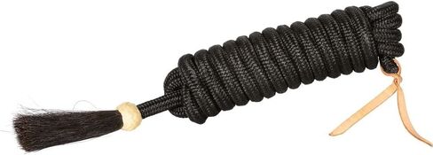 Schneiders Vaquero Braided Nylon Mecate with Horsehair | Color Black | Smooth Hand Braided Nylon | Rawhide Knotted Popper & Synthetic Horsehair Tassel | Beautifully Balanced in Kuwait