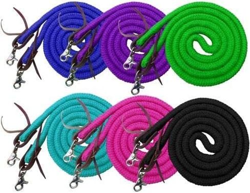 Showman 8' Braided Cotton Barrel Reins w/Scissor Snap Ends in Saudi Arabia