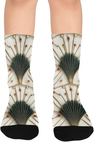 جوارب Vintage Bloom Vibe Red للمشي لمسافات طويلة - جوارب شتوية حرارية سميكة دافئة للأطفال الصغار للأولاد والبنات للمدرسة، والارتداء اليومي والأنشطة الخارجية in Kuwait