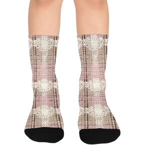 جوارب Dusty Rose Base_ Cream_ للمشي لمسافات طويلة - جوارب شتوية حرارية سميكة دافئة للأولاد والبنات للمدرسة، والارتداء اليومي والأنشطة الخارجية in Kuwait