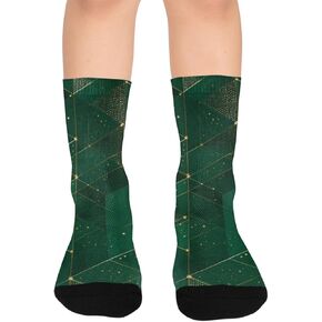 جوارب المشي لمسافات طويلة بزخارف ذهبية من اليشم - جوارب شتوية حرارية سميكة دافئة للأطفال الصغار للأولاد والبنات للمدرسة، والارتداء اليومي والأنشطة الخارجية in Kuwait