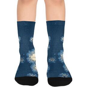 جوارب Indigo Burst Art باللون الأزرق للمشي لمسافات طويلة - جوارب شتوية حرارية سميكة دافئة للأولاد والبنات للمدرسة، والارتداء اليومي والأنشطة الخارجية in Kuwait