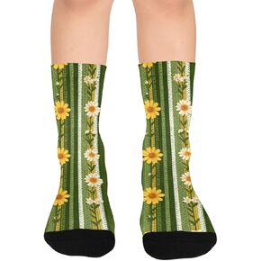 جوارب المشي لمسافات طويلة بطباعة مخططة من Sunny - جوارب شتوية حرارية سميكة دافئة للأطفال الصغار للأولاد والبنات للمدرسة، والارتداء اليومي والأنشطة الخارجية in Kuwait