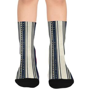 جوارب المشي لمسافات طويلة بطباعة مخططة من التراث - جوارب شتوية حرارية سميكة دافئة للأولاد والبنات الصغار للمدرسة، والارتداء اليومي والأنشطة الخارجية in Kuwait