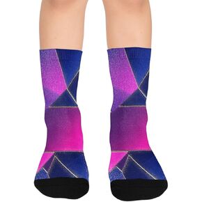 جوارب المشي لمسافات طويلة باللون الوردي بطباعة نيون جيو - جوارب شتوية حرارية سميكة دافئة للأطفال الصغار للأولاد والبنات للمدرسة، والارتداء اليومي والأنشطة الخارجية in Kuwait