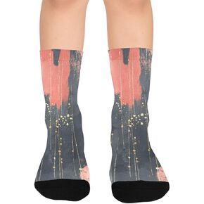 جوارب المشي لمسافات طويلة بطبعة تجريدية من أحمر الخدود - جوارب شتوية حرارية سميكة دافئة للأطفال الصغار للأولاد والبنات للمدرسة، والارتداء اليومي والأنشطة الخارجية in Kuwait