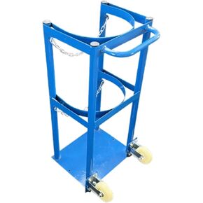 Cylinder Tank Holder Universal Gas Cylinder Cart Trolley, Portable Rolling Oxygen Tank Cart, Large Heavy Duty Oxygen Cylinder Rack for Laboratory/ (Holds One Can) in Kuwait