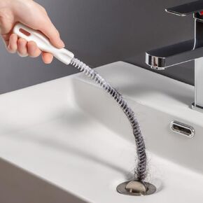 Multi-Purpose Drain Snake Cleaner Tool - Flexible Pipe Clog Remover for Kitchen Sink, Bathroom Tub, Toilet, Shower Drain | Hair & Debris Unclogger | Easy to Use Plumbing Accessory in Kuwait