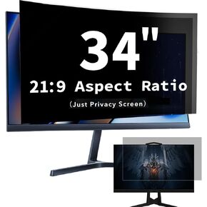 32 inch Curved Computer Privacy Screen Filter for 16:9 Widescreen Monitor, Anti Glare Blue Light Filter, Anti-Scratch Computer Monitor Privacy Shield, Removable Computer Privacy Screen Protector Film（2 Pack） in Saudi Arabia