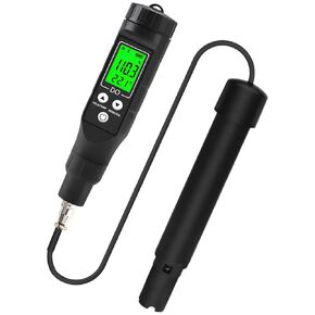 Generic مقياس الأكسجين المذاب لأحواض السمك وتربية الأحياء المائية، جهاز اختبار جودة المياه الاحترافي اللاسلكي، إضاءة خلفية LCD، مسبار 15 سم in Kuwait
