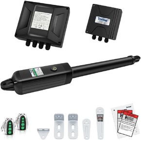 TOPENS A8131 Single Swing Gate Opener Heavy Duty Automatic Gate Motor for Single Swing Gates Up to 18ft, Electric Driveway Gate Operator AC Powered with Remote Control Kit Solar Compatible in Kuwait