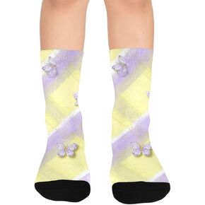 جوارب لافندر جينجهام أرجوانية للمشي لمسافات طويلة - جوارب شتوية حرارية سميكة دافئة للأولاد والبنات للمدرسة، والارتداء اليومي والأنشطة الخارجية in Kuwait