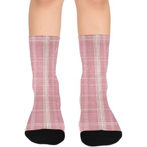 جوارب المشي لمسافات طويلة مخططة باللون الوردي - جوارب شتوية حرارية سميكة دافئة للأولاد والبنات الصغار للمدرسة، والارتداء اليومي والأنشطة الخارجية in Kuwait