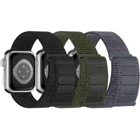 8 حزمة نايلون حلقة رياضية شريط متوافقة مع Apple Watch Band 38mm 40mm 41mm 42mm 44mm 45mm 46mm 49mm - أحزمة استبدال ناعمة للتنفس لسلسلة Iwatch 10 9 8 7 6 5 4 3 2 in Kuwait