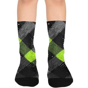 جوارب المشي لمسافات طويلة بتصميم شبكي من النيون - جوارب شتوية حرارية سميكة دافئة للأولاد والبنات الصغار للمدرسة، والارتداء اليومي والأنشطة الخارجية in Kuwait