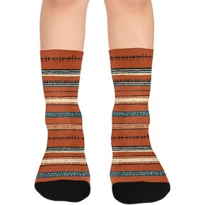 جوارب المشي لمسافات طويلة على شكل خط عرقي - جوارب شتوية حرارية سميكة دافئة للأولاد والبنات الصغار للمدرسة، والارتداء اليومي والأنشطة الخارجية in Kuwait