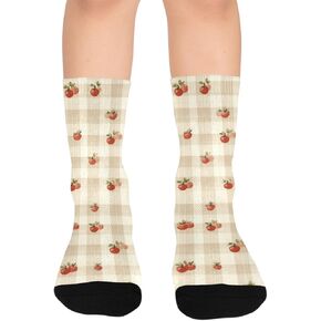 جوارب لطيفة منقوشة على شكل فراولة للمشي لمسافات طويلة - جوارب شتوية حرارية سميكة دافئة للأولاد والبنات للمدرسة، والارتداء اليومي والأنشطة الخارجية in Kuwait