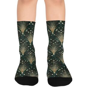 جوارب المشي لمسافات طويلة باللون الأخضر من Art Deco Firework - جوارب شتوية حرارية سميكة دافئة للأولاد والبنات للمدرسة، والارتداء اليومي والأنشطة الخارجية in Kuwait