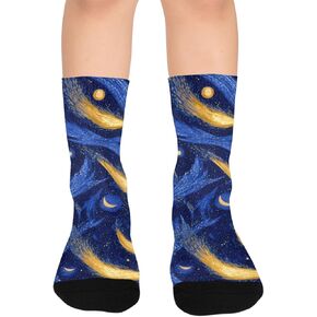 جوارب Midnight Cosmos Glow للمشي لمسافات طويلة - جوارب شتوية حرارية سميكة دافئة للأولاد والبنات للمدرسة، والارتداء اليومي والأنشطة الخارجية in Kuwait