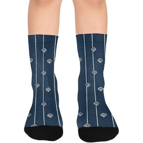 جوارب Nautical Stripe Vibe Derk للمشي لمسافات طويلة - جوارب شتوية سميكة دافئة للأولاد والبنات الصغار للمدرسة، والارتداء اليومي والأنشطة الخارجية in Kuwait