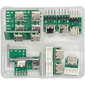 15 قطعة 4 أنواع USB 3.1 Type-C لوحة القطع ولوحة التعديل، محول PCB لكسر الطاقة USB-C لنقل البيانات وإمدادات الطاقة، مشاريع DIY/الإصلاح in Kuwait