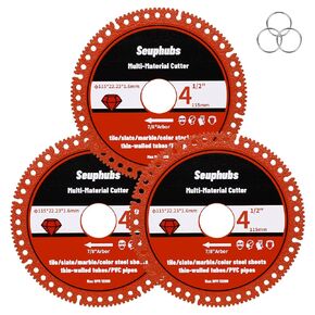 4-1/2 Inch Indestructible Disc for Grinder, Angle Grinder Cutting Disc with Brazed Grit for Smooth, Fast Cuts — 115mm Diamond Cutting Wheel for Tile, Marble, Slate, PVC Pipe, 7/8" Arbor (3 Pack) in Saudi Arabia
