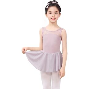 فستان رقص للفتيات، دانتيل/قميص قصير/أكمام مكشكشة، فستان باليه لطيف للفتيات للرقص والجمباز in Kuwait