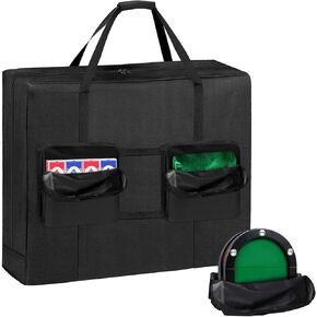 حقيبة طاولة البوكر قابلة للطي مقاس 84 بوصة، حقيبة تخزين محمولة لطاولة البوكر البيضاوية القابلة للطي، حقيبة حمل كبيرة مقاومة للماء | تخزين عالي التحمل بمقابض in Kuwait