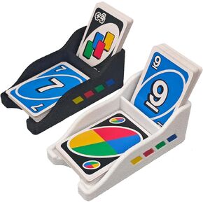 Card Holders for Draw and Discard Dual-Zone Game Organizer Compatible with UNO Cards | Horizontal Vertical Trays for Quick Play Matte Black Tabletop Deck Storage for Family Game Night in Kuwait